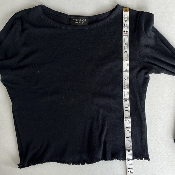 Crop Top by Topshop with Lettuce Hem - Picture 9 of 10
